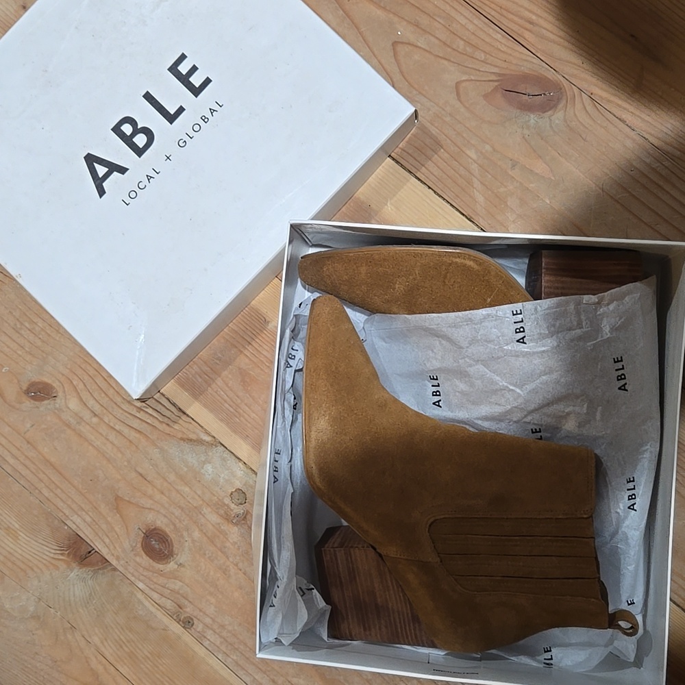 Brown fall booties